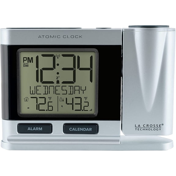 GGSW 616-12667-INT Silver Projection Alarm Clock with Temperature