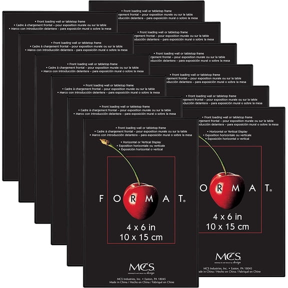 GGSW Format 4x6 Picture Frame Black, Gallery Wall Vertical & Horizontal Wall Hanging Small Picture Frame or Tabletop Easel for Photos & Art Prints (12-Pack)