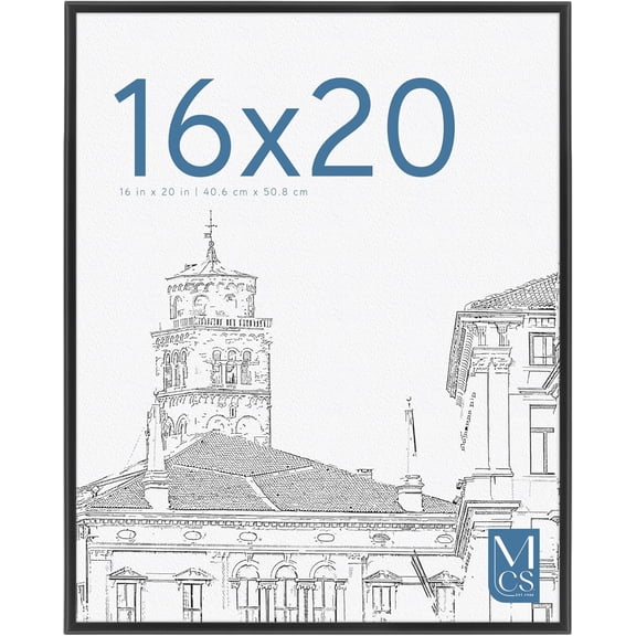 GGSW Original Poster Frame 16x20 Black Lightweight Vertical & Horizontal Wall Hanging Large Picture Frame for Posters, Art Prints & Gallery Wall (1-Pack)