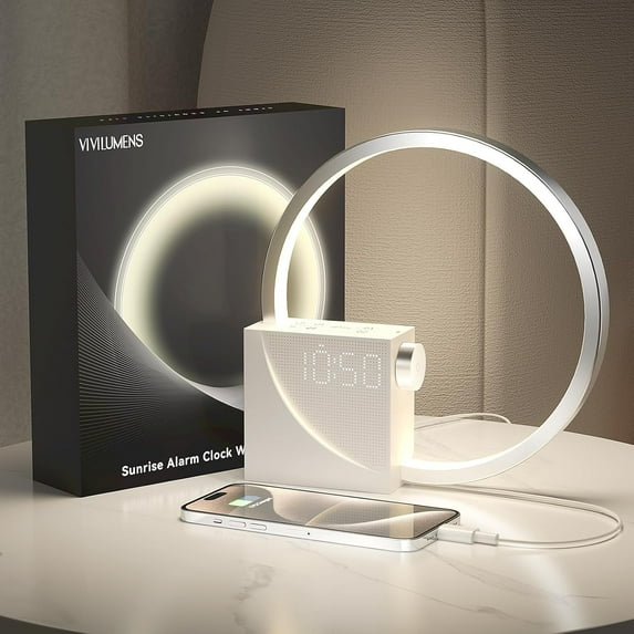 GGSW Sunrise Digital Alarm Clock, White Noise Sound Machine, Sleep Aid ...