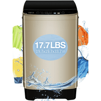 GGTB Portable Washing Machine for Apartments, 17.7 lbs Full Automatic Clothes Washer Machine,1.9 Cu.ft Top Load Washer with 10 Wash Programs/8 Water Levels, Coffee Gold