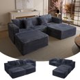 thumbnail image 1 of GGUG Sectional Sofa, 110" Modular U-Shaped Boneless Couch with 2 Ottomans 5-Seat Sofa for Living Room Apt, Gray, 1 of 11