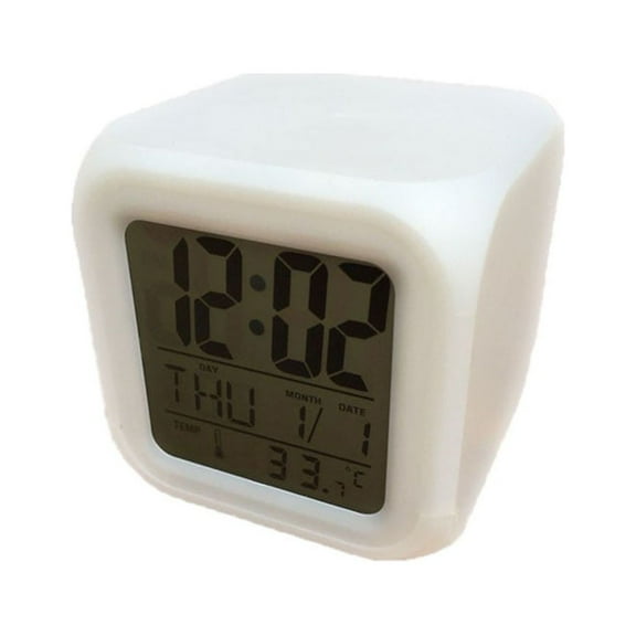 GGdda Alarm Clock Pattern Night Light Popular Color Clock Clock Cool Clock Alarm Led Home Decor Alarm Clocks for Bedrooms 9.8*5.9*3.9Inch Pvc
