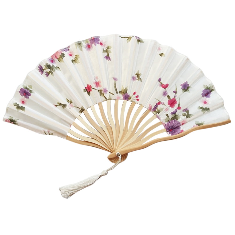 GGdda Up to 50% off Handheld Fan Hand Held Fans Silk Bamboo Folding Fans Handheld Folded Fan for Church Wedding Gift Portable Fan 8.3*0.8*0.4Inch (Clearance) Bamboo