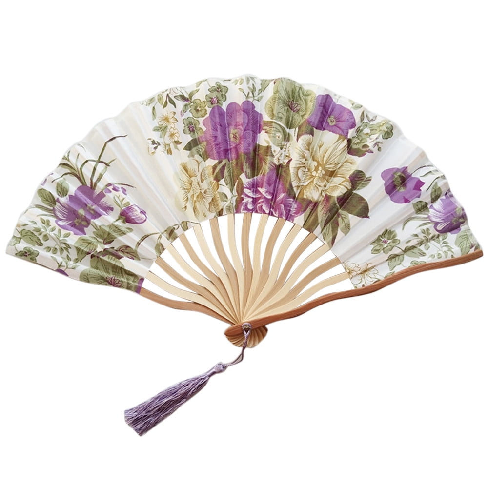 GGdda Up to 50% off Handheld Fan Hand Held Fans Silk Bamboo Folding Fans Handheld Folded Fan for Church Wedding Gift Portable Fan 8.3*0.8*0.4Inch (Clearance) Bamboo