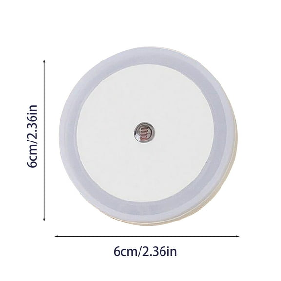 GGdda Night Light Round Plug-In Lamp Light Led for Bedroom Hallway Intelligent Light Sensor Night Control Night Lights Desk Lamp Book Light 2.8*2.8*2Inch Plastic