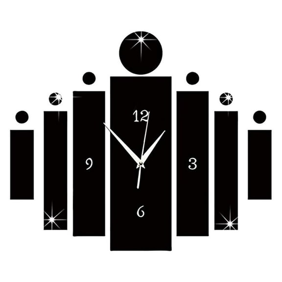 GGdda Wall Clock Luxury 3D Mirror Silver Wall Clock Modern Design Home Decor Watch Wall Sticker Wall Decor Alarm Clocks for Bedrooms 12.2*8.9*1.8Inch Plastic