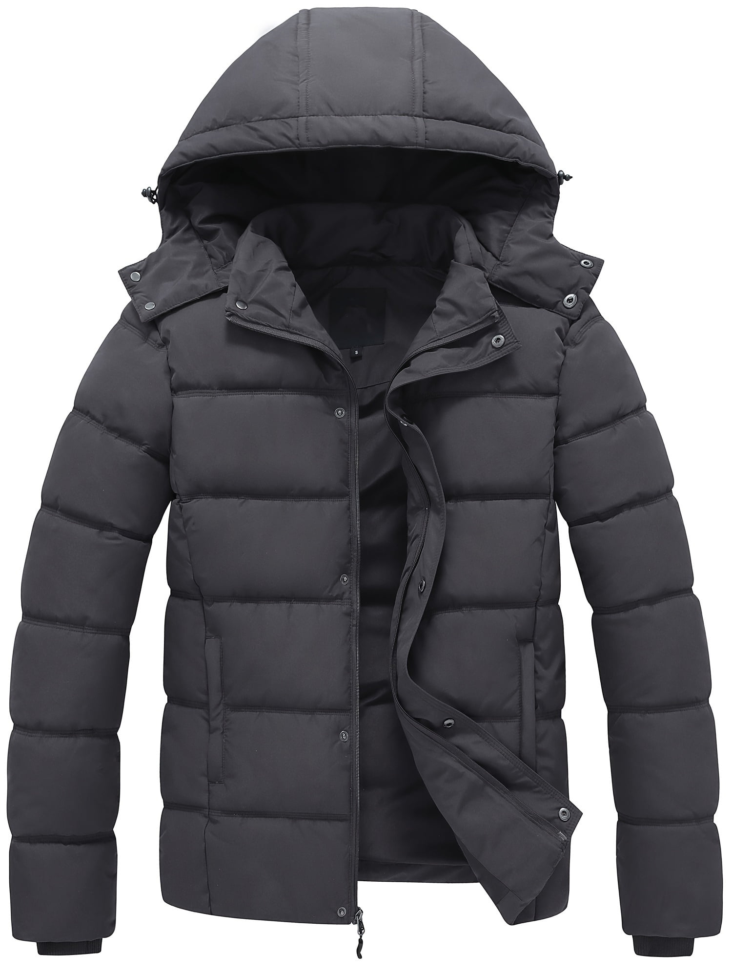 GGleaf Men's Winter Coat Hooded Puffer Jacket Quilted Thicken Down