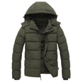 thumbnail image 1 of GGleaf Men's Winter Coat Hooded Puffer Jacket Quilted Thicken Down Alternative Coat Green, X-Large, 1 of 7