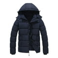 thumbnail image 1 of GGleaf Men's Winter Coat Hooded Puffer Jacket Quilted Thicken Down Alternative Coat Navy, Small, 1 of 7
