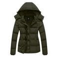 thumbnail image 1 of GGleaf Women's Hooded Warm Winter Coat Plus Size Thicken Puffer Jacket with Removable Hood Army Green 2X, 1 of 6