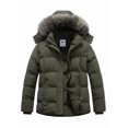 thumbnail image 1 of GGleaf Women's Plus Size Hooded Warm Winter Coat Quilted Thicken Puffer Jacket with Removable Hood Army Green 1X, 1 of 9