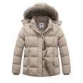 thumbnail image 1 of GGleaf Women's Plus Size Hooded Warm Winter Coat Quilted Thicken Puffer Jacket with Removable Hood khaki 5X, 1 of 9