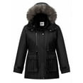 thumbnail image 1 of GGleaf Women's Plus Size Quilted Winter Coat Warm Puffer Jacket Thicken Parka with Removable Hood Black 3X, 1 of 9