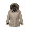thumbnail image 1 of GGleaf Women's Plus Size Quilted Winter Coat Warm Puffer Jacket Thicken Parka with Removable Hood khaki 4X, 1 of 10