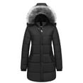thumbnail image 1 of GGleaf Women's Plus Size Winter Thicken Puffer Coat Warm Snow Jacket with Fur Removable Hood Black 1X, 1 of 9