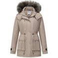 thumbnail image 1 of GGleaf Women's Quilted Winter Coat Warm Puffer Jacket Thicken Parka with Removable Hood khaki Large, 1 of 9