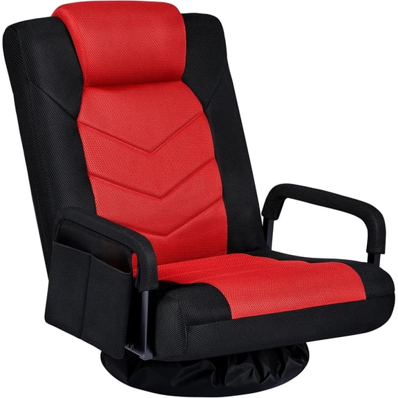 GGsum Floor Gaming Chair Swivel Video Game Chair Multipurpose Lazy Lounger Couch for Playing Games, TV, Reading with 6 Adjustable Position, Side Pocket, Armrest Handles