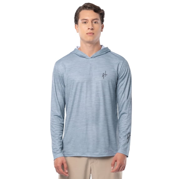 GH BY GUY HARVEY Men's Long Sleeve Sun Protection Bass at Dusk Hoodie