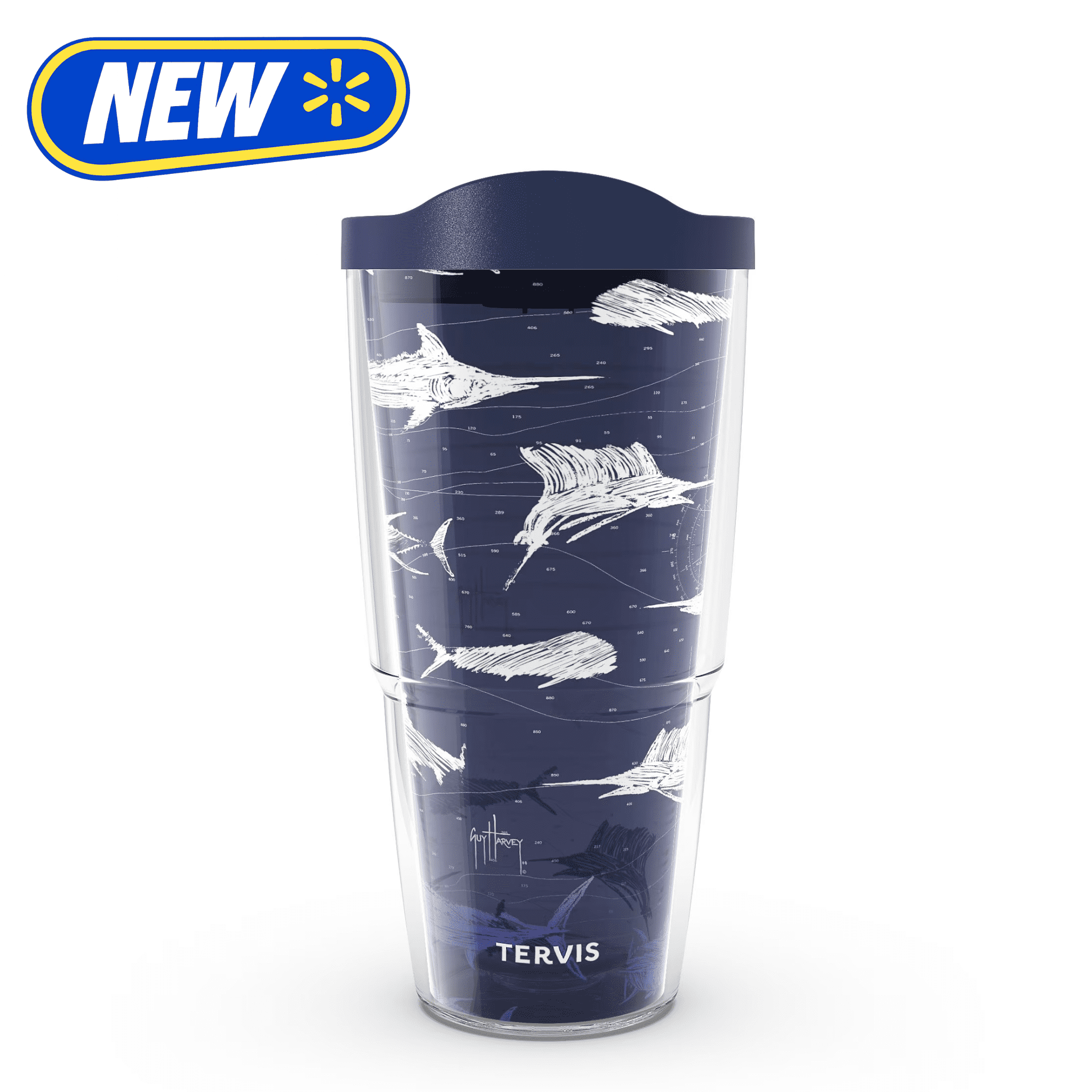 Tervis Classic Tritan Guy Harvey Scribble 24oz Classic Tumbler with Travel Lid