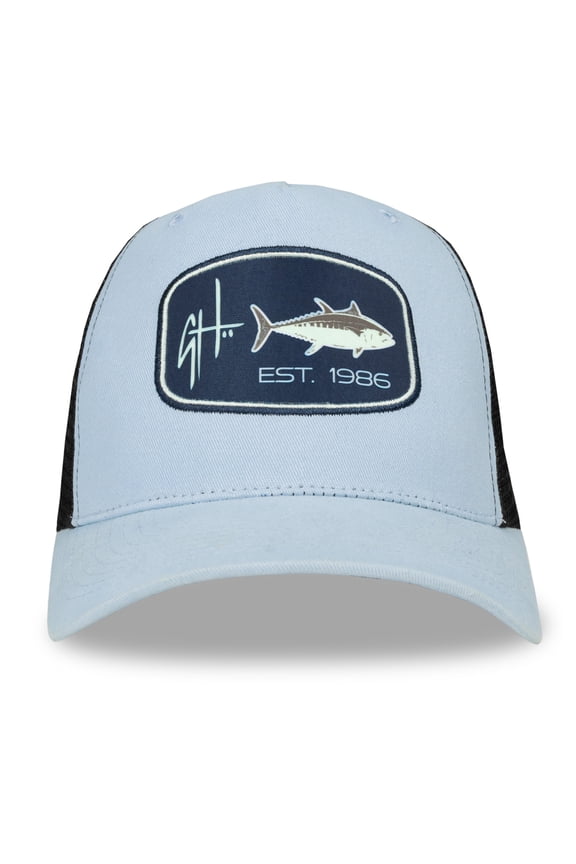 Adult Men's Fishing Trucker Hat, Light Blue, One Size Fits Most