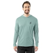GH BY GUY HARVEY Men's Long Sleeve Performance Fishing Graphic Hoodie, Surf Spray, L