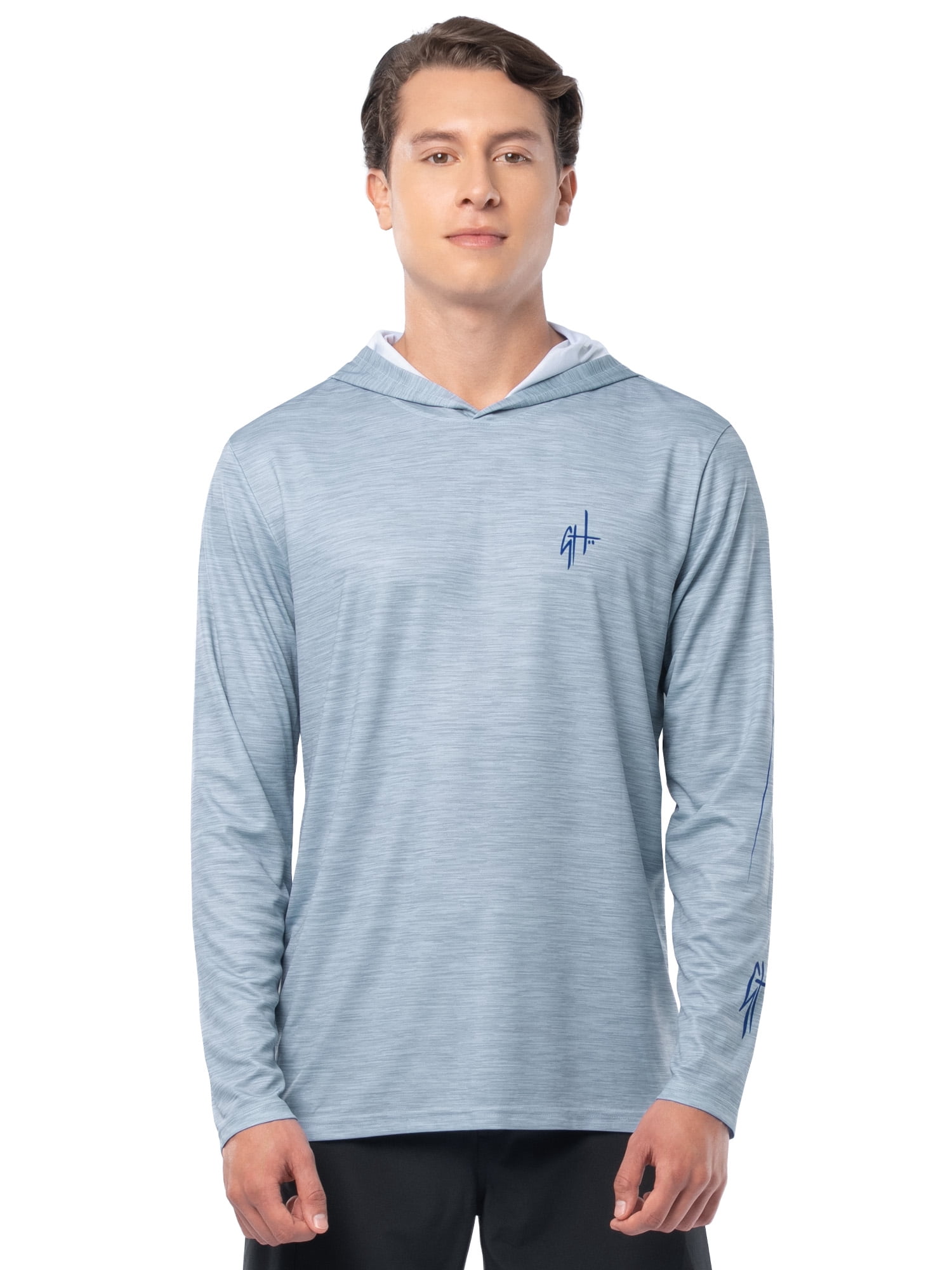 GH BY GUY HARVEY Men's Long Sleeve Sun Protection 3 Walleyes Hoodie