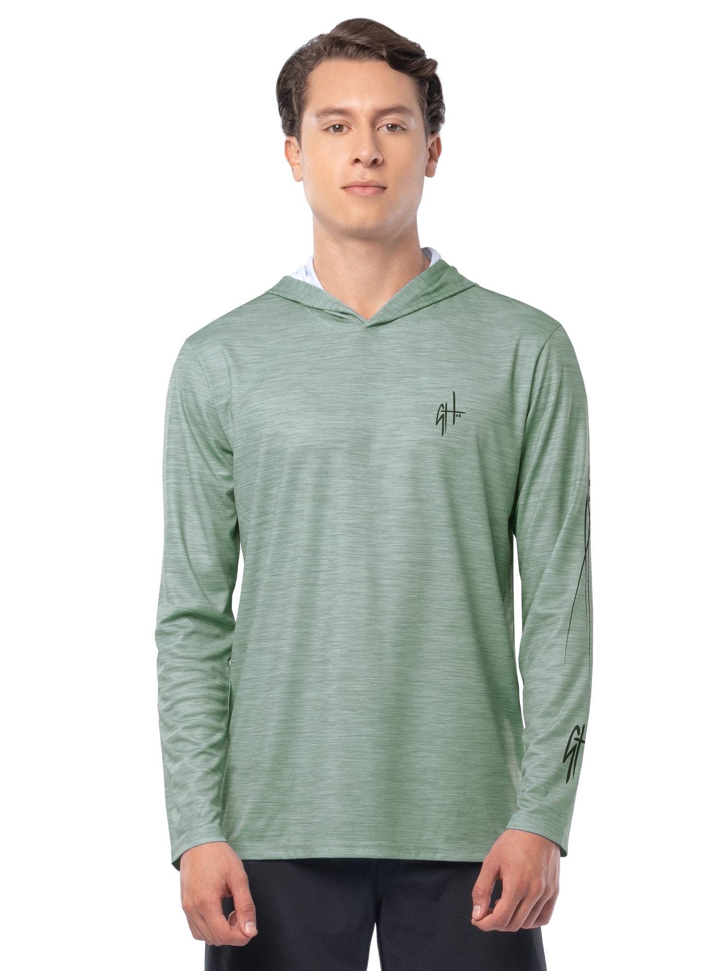 GH BY GUY HARVEY Men's Long Sleeve Sun Protection Walleye Hoodie