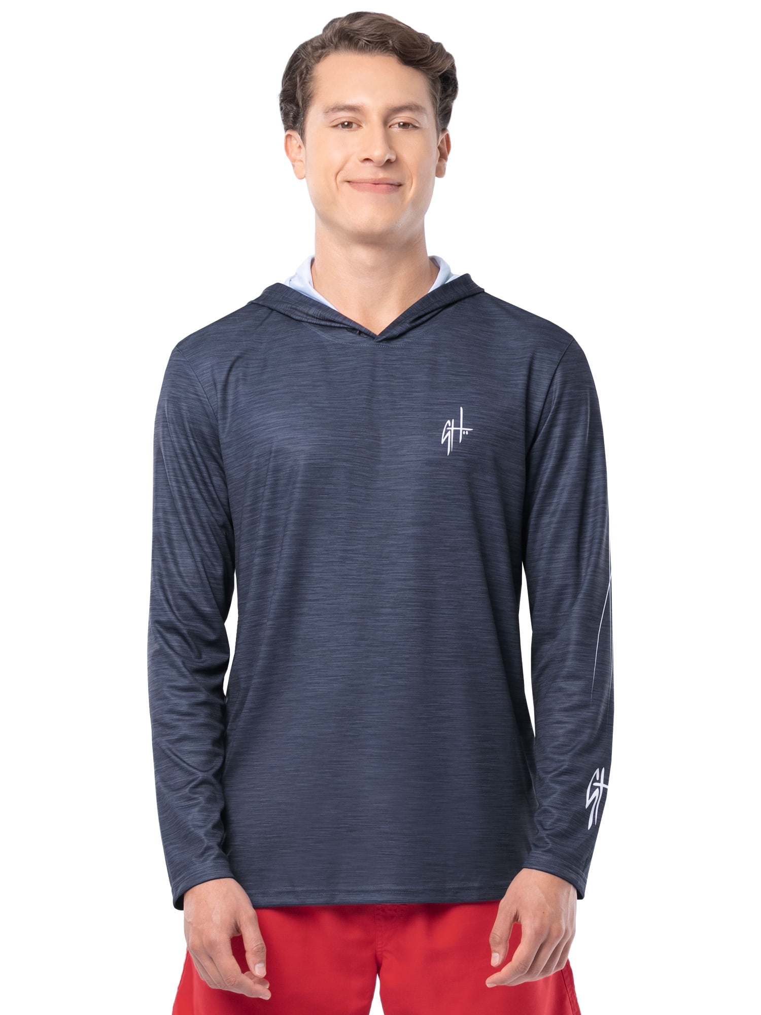 GH BY GUY HARVEY Men's Long Sleeve Sun Protection American Angler Hoodie