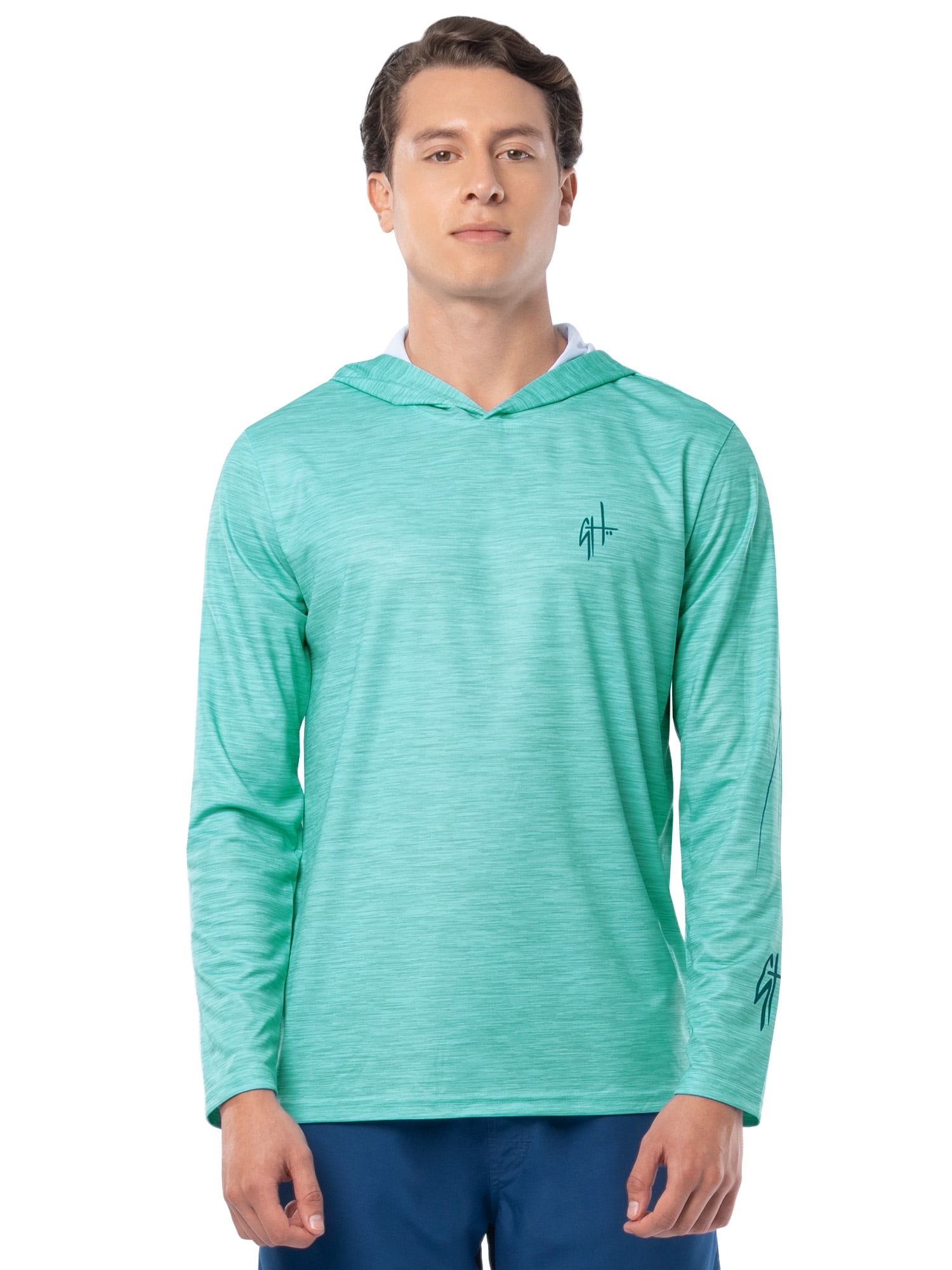 GH BY GUY HARVEY Men's Long Sleeve Sun Protection Vintage Yellowfin Hoodie