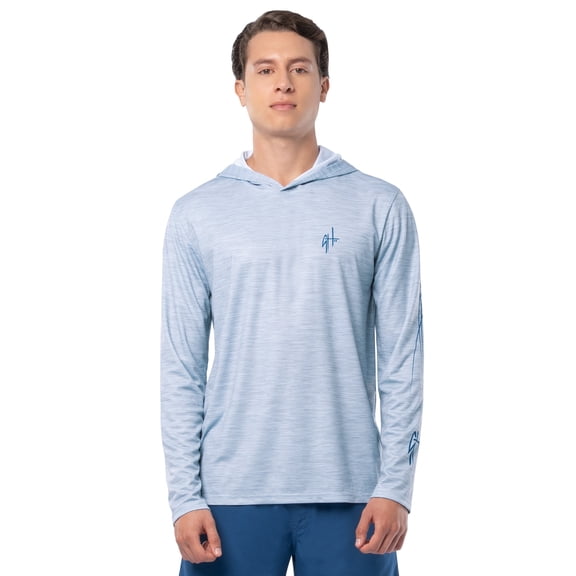 GH BY GUY HARVEY Men's Long Sleeve Sun Protection Blue Sketch Hoodie