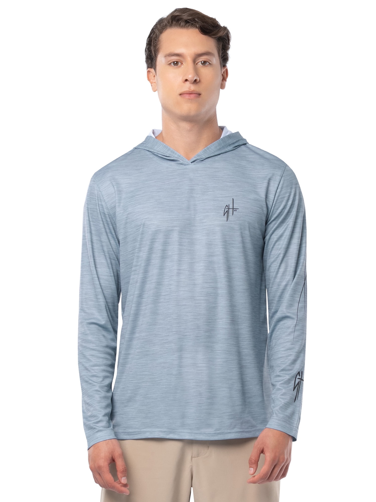 GH BY GUY HARVEY Men's Long Sleeve Sun Protection Bass at Dusk Hoodie