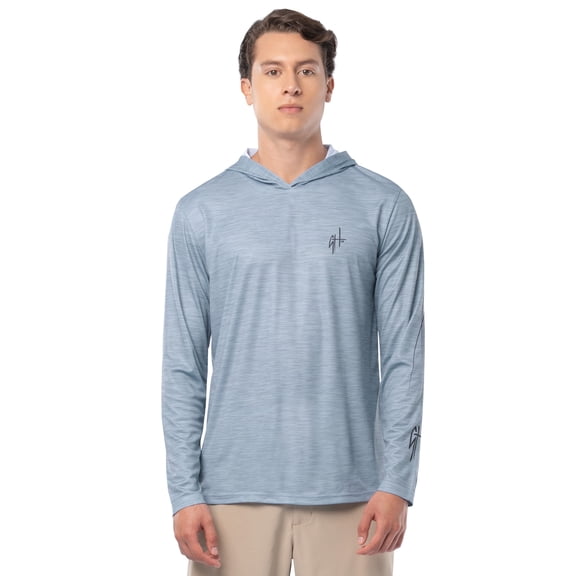 GH BY GUY HARVEY Men's Long Sleeve Sun Protection Bass at Dusk Hoodie