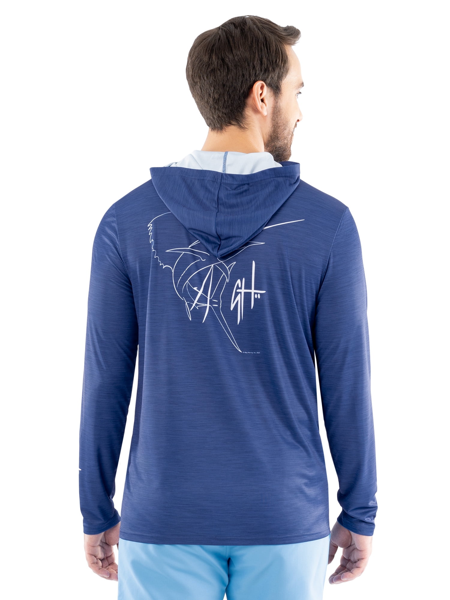GH BY GUY HARVEY Men's Performance Long Sleeve Fishing Hoodie, Sizes S -3XL
