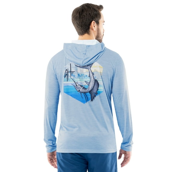 GH BY GUY HARVEY Men's Performance Long Sleeve Fishing Hoodie, Sizes S -3XL