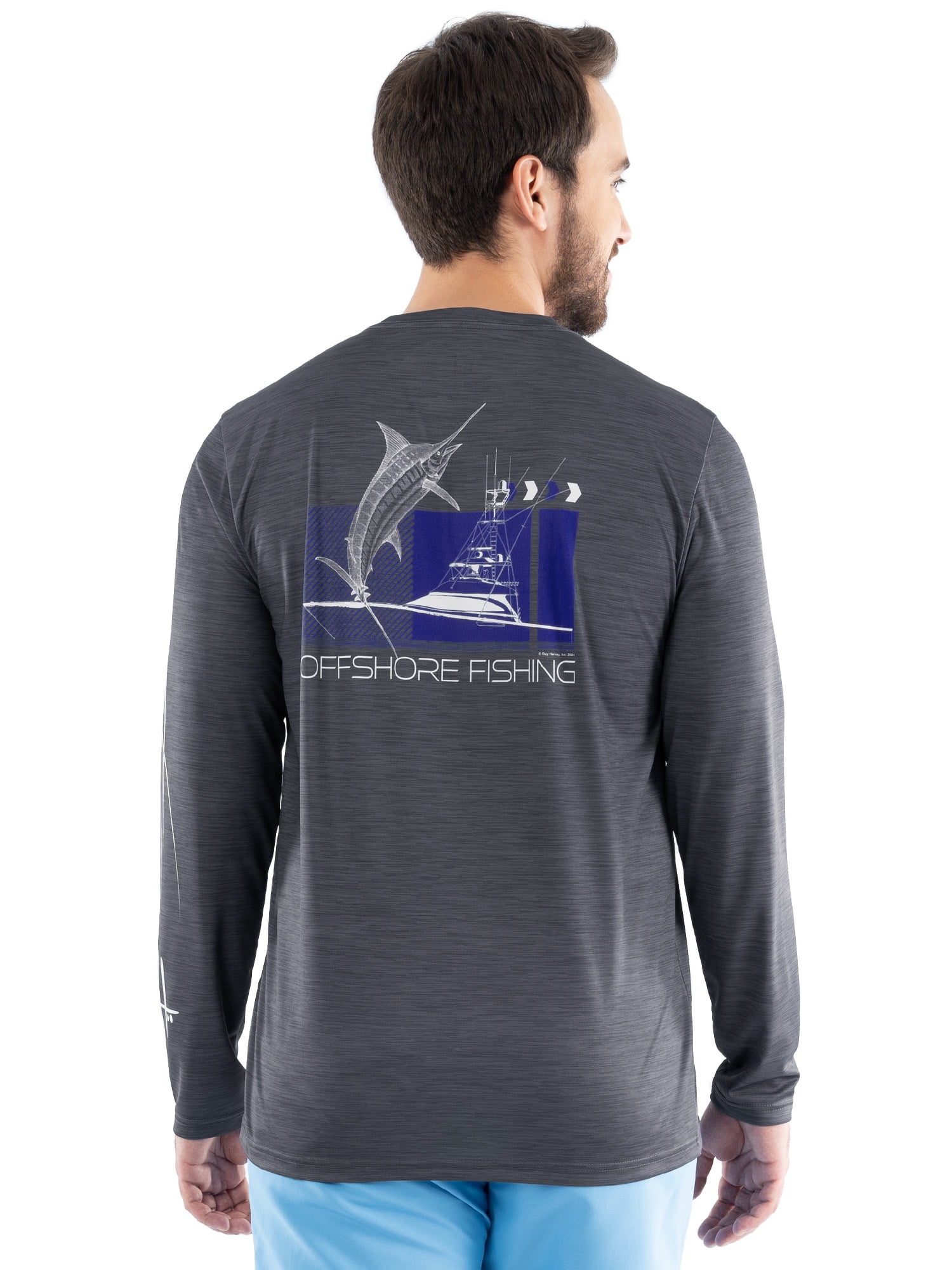 GH BY GUY HARVEY Men's Performance Long Sleeve Fishing Shirt, Sizes:S-3XL