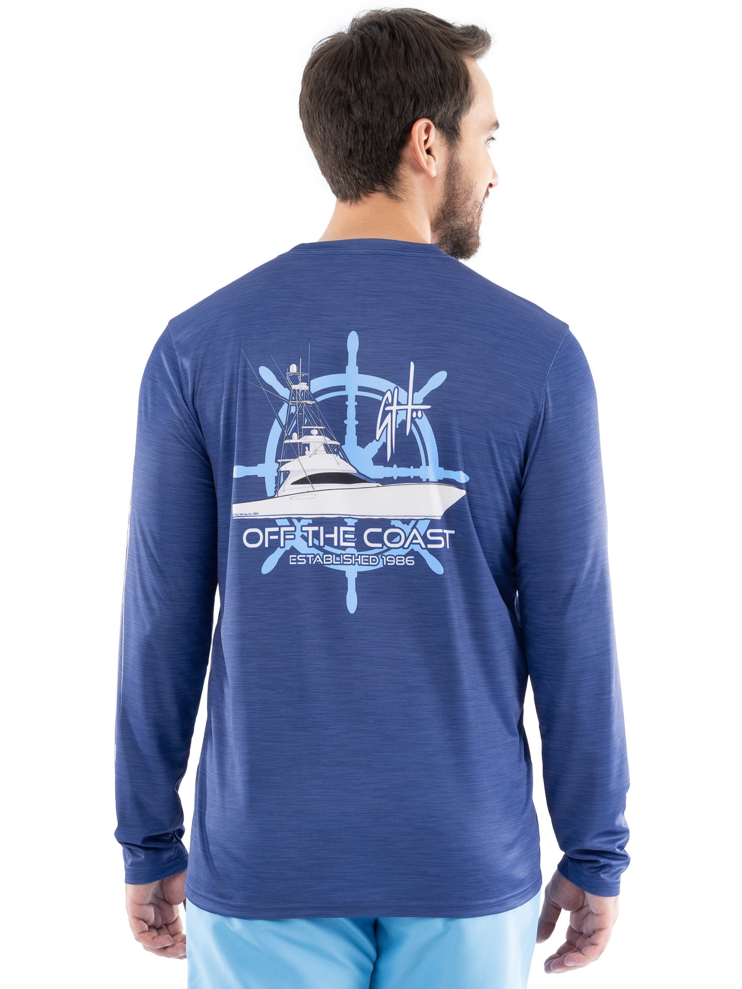GH BY GUY HARVEY Men's Performance Long Sleeve Fishing Shirt, Sizes:S-3XL