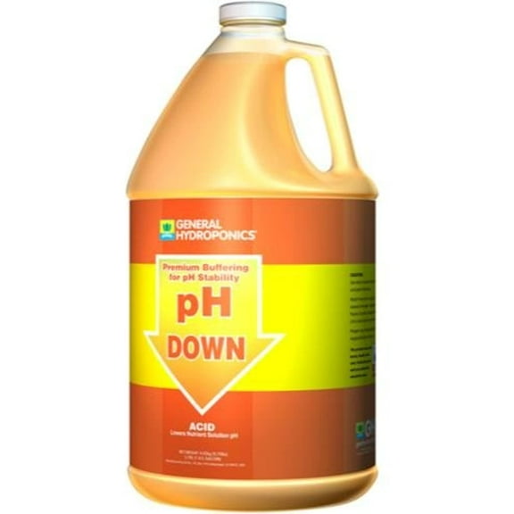 General Hydroponics pH Down Liquid Fertilizer, 1-Gallon