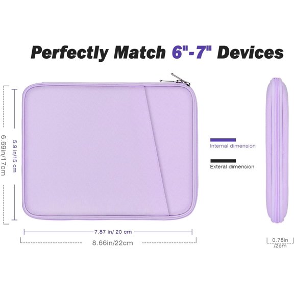 GHDSEEDEHG-6-7" eReader Sleeve Bag for 7" ereader Colorsoft Signature Edition, All-New 6" ereader 11th Gen 2022/10th Gen 2019/8th Gen 2016, 6.8" ereader Paperwhite 11th/10th Gen 2021/2018, Lilac