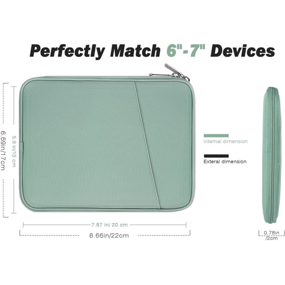GHDSEEDEHG-6-7" eReader Sleeve Bag for 7" ereader Colorsoft Signature Edition, All-New 6" ereader 11th Gen 2022/10th Gen 2019/8th Gen 2016, 6.8" ereader Paperwhite 11th/10th Gen 2021/2018, Bodhi Gree