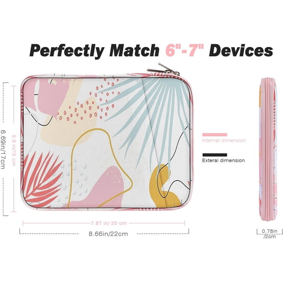 GHDSEEDEHG-6-7" eReader Sleeve Bag for 7" ereader Colorsoft Signature Edition, All-New 6" ereader 11th Gen 2022/10th Gen 2019/8th Gen 2016, 6.8" ereader Paperwhite 11th/10th Gen 2021/2018, Tropical L