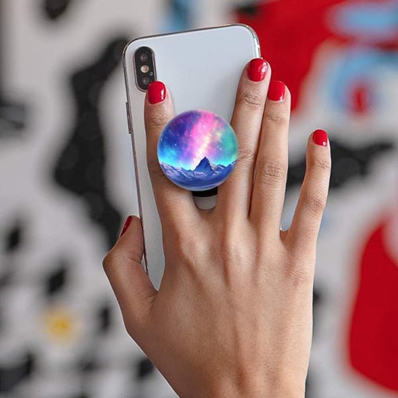GHDSEEDEHG-6 Pack - Collapsible Cell Phone Grip for Smartphones,Mobile Expanding Cellphone Holder Kicktand for Phone and Case - Blue Galaxy Nebula