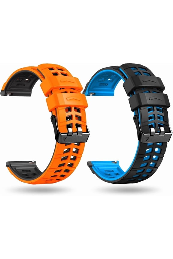 -Bicolor Watch Band, Soft Silicone Adjustable Watch Band Compatible for AMAZTIM M2/M3/T2/T3, KOSPET Tank M2/M3/M3 Ultra/T2/T3/T3 Ultra, Adjustable Wristband, Men Smartwatch Band