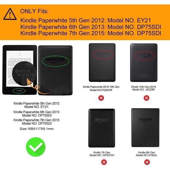 GHDSEEDEHG-Case for 6" Kindle Paperwhite 5/6/7/10th Generation 2012-2018 (Model: EY21 / DP75SDI / PQ94WIF), Suede Leather Protective Cover with Stand, Auto Wake/Sleep Function with Pen Holder, Red