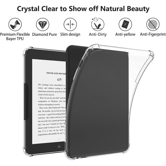 GHDSEEDEHG-Case for 7.8'' Nook Glowlight 4 Plus Case Clear (2023 Released),Slim Protective Cover for Nook Glowlight 4 Plus E-Reader,Shockproof Lightwheight Transparent Soft TPU Back Cover Shell-Clear