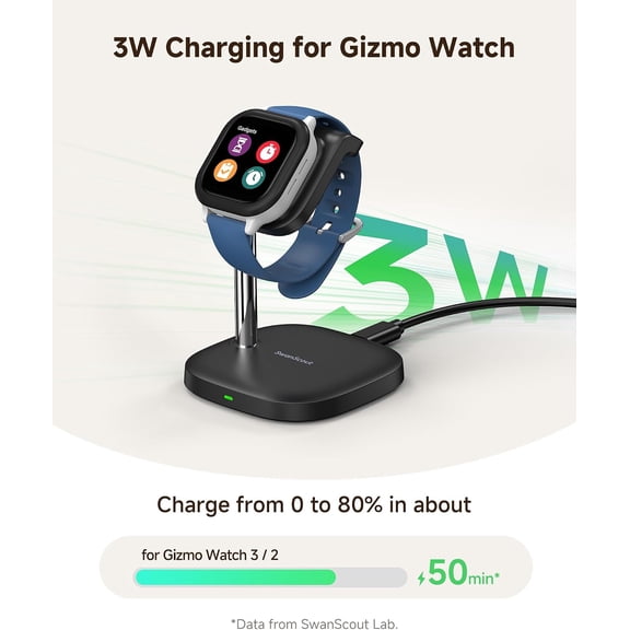 GHDSEEDEHG-Charging Stand for Verizon Gizmo Watch 3/2/1, 3W Watch Charger Dock (Not for Gizmo Watch 3-Adventure), 505GZ