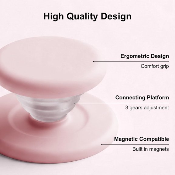 GHDSEEDEHG-Grip for Kindle with Kickstand and Magnetic Stand, Soft Silicone Magnetic Finger Grip for Kindle, iPhone and Smartphone, Cute Magnetic eReaders Holder, Pink