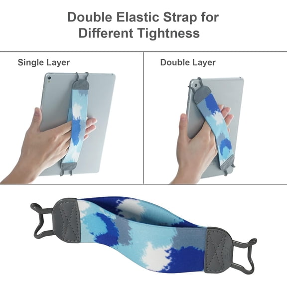 GHDSEEDEHG-Hand Strap Holder Finger Grip with Elastic Belt for Tablets & e-Readers, Secure, Portable, Compatible with iPad Pro 11 inch, Mini 6, Air, Galaxy, Nexus, ASUS ACER and More Android Tablets