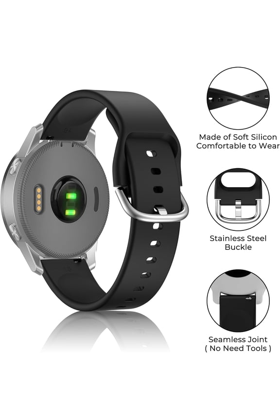 -Silicone Bands for Fossil Women's Gen 5E 42mm / Gen 6 42mm Watch Bands, Soft Sport Quick Release Replacement Strap for Fossil Watch Band
