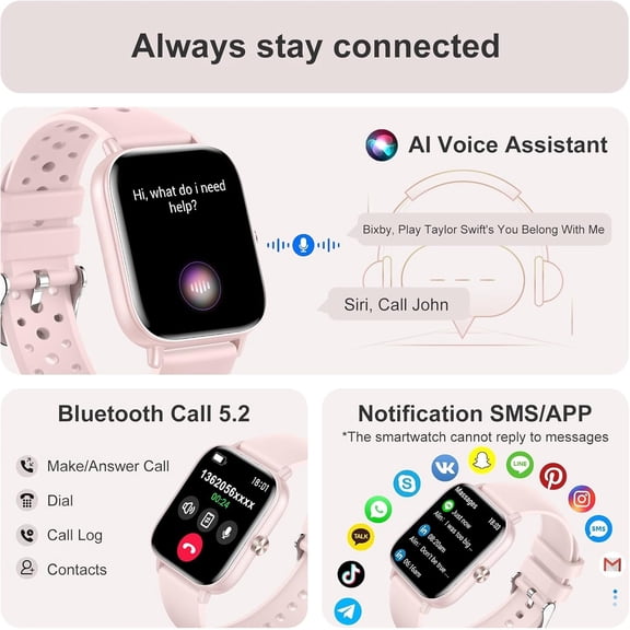 GHDSEEDEHG-Smart Watches for Women(Answer/Make Calls), 1.83" Fitness Trackers with 24-Hour Heart Rate SpO2 Pedometer Sleep Monitor, 120+ Sport Mode, IP68 Waterproof Fitness Watch Compatible with iPho